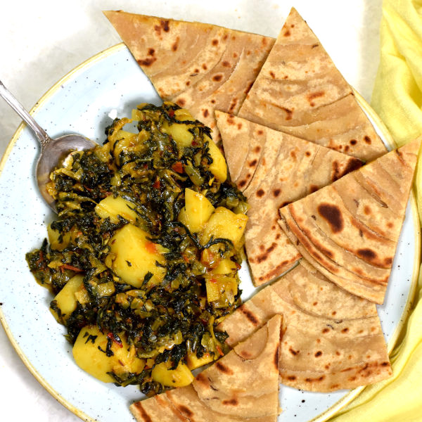 菠菜土豆炒(Aloo Palak)