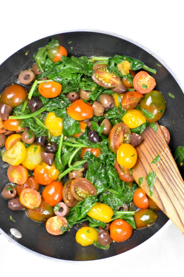 Veggies sautéing.