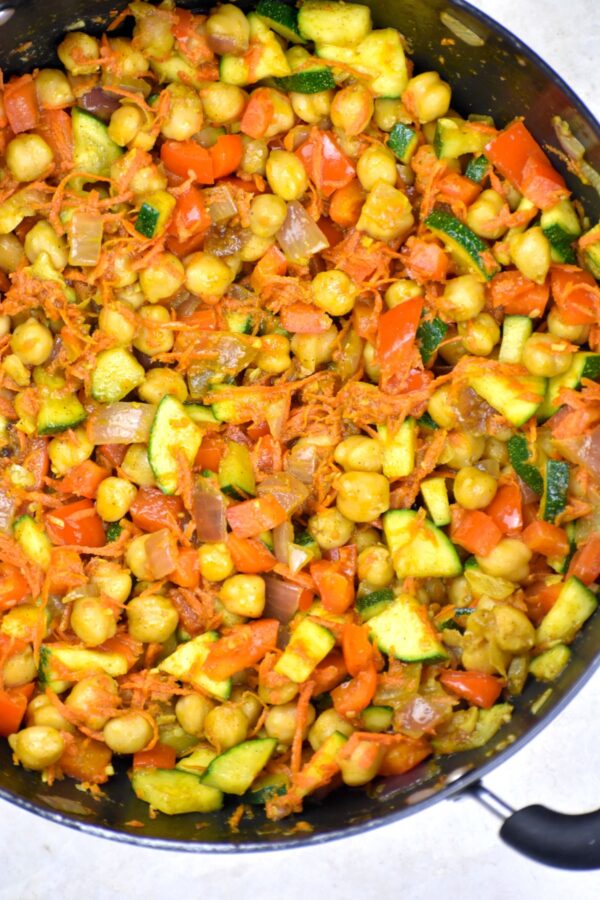 cooked vegetable mixture