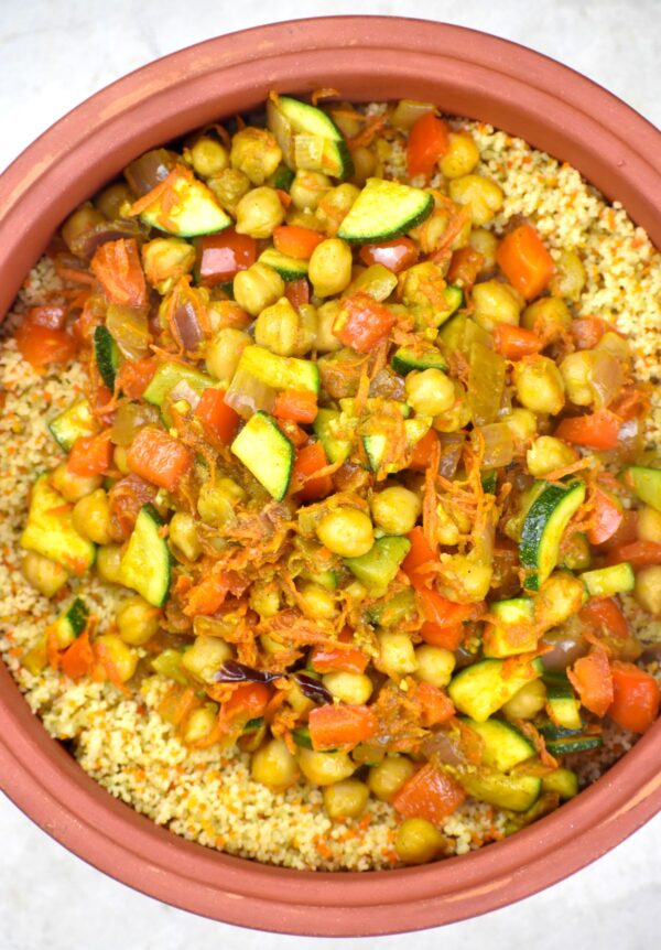 veggies added to the couscous